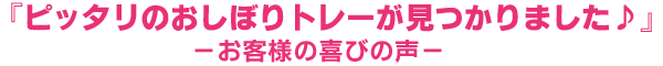 『ピッタリのおしぼりトレーが見つかりました♪♪』お客様の喜びの声